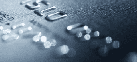 Closeup shot of a credit card showing details of the numbers in it.